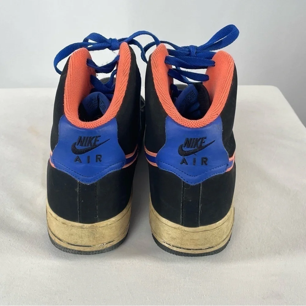 Nike Air Force 1 High Sneaker in Black/Game Royal-Bright Mango Size 11‎